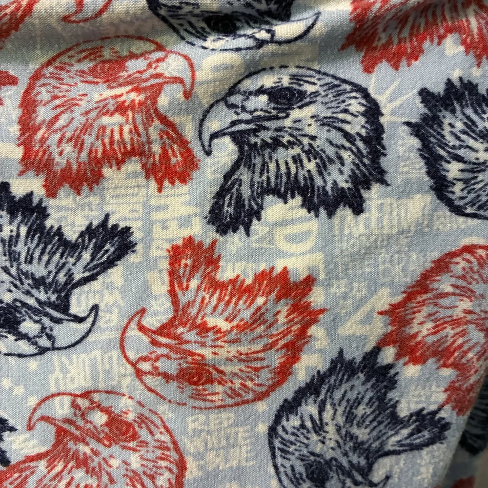 LuLaRoe Red and Blue Leaf Pattern Leggings - Picture 2 of 4